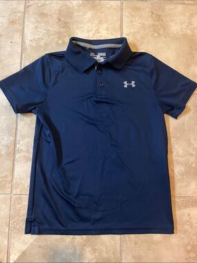 Under Armour Navy Blue Boys Performance Polo Size Youth Medium